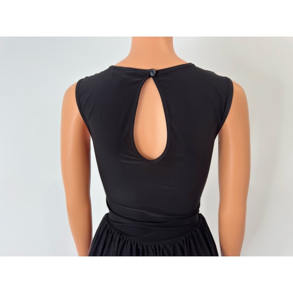 PrettyLittleThing Black Sleeveless Tiered Ruffle Romper Womens 2 Keyhole Back 2 - Picture 6 of 12